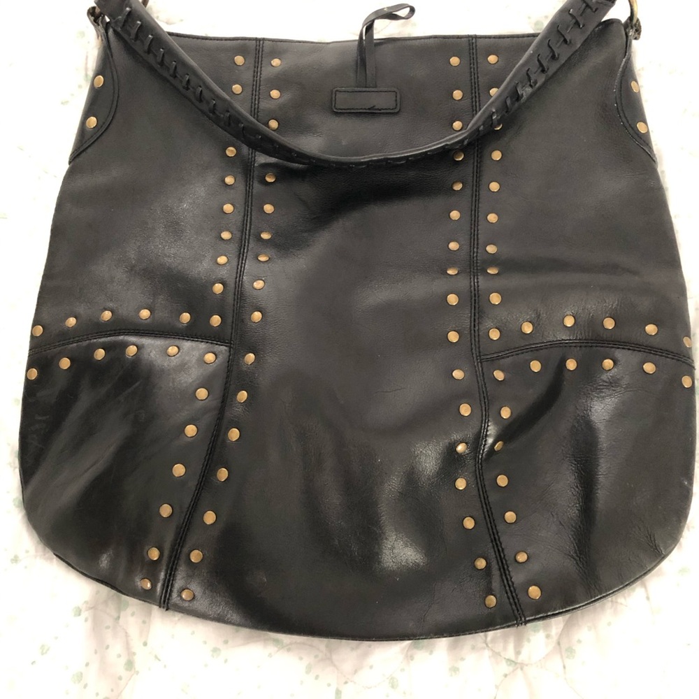 Paradox black leather large bag